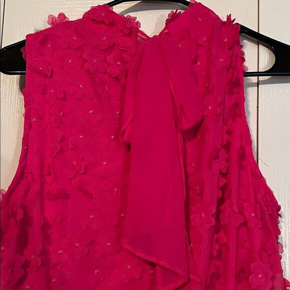 Isabel & Nina NWT Hot Pink Floral Textured Shift  spring/summer dress MSRP $89 - Picture 4 of 5